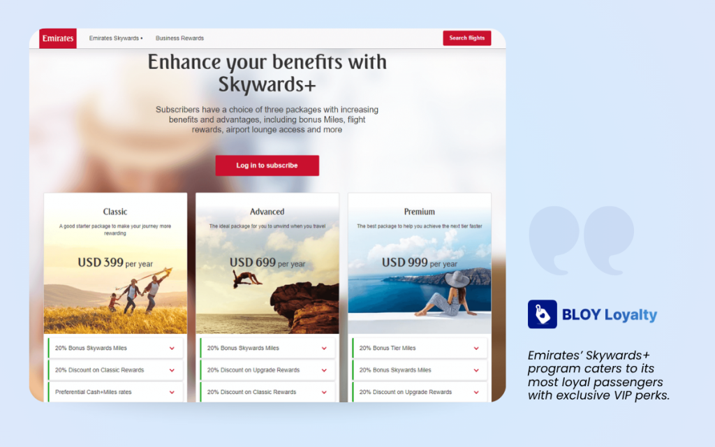 Emirates Skywards+ – Fly in Style