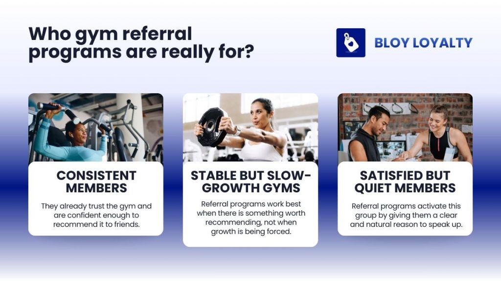 types of member gym referral program fit for